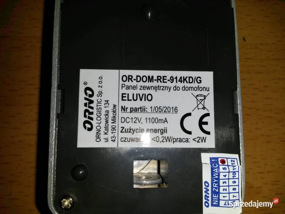 DOMOFON BEZSŁUCHAWKOWY ORDOMRE914 ORNO sprzedam