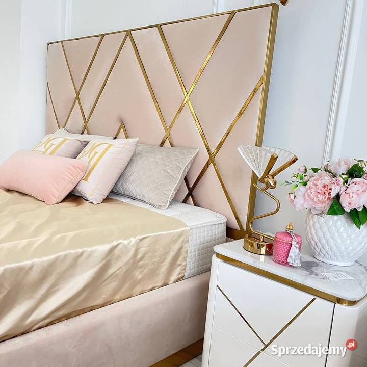 Łóżko Tapicerowane Glamour 180x200 Beżowe 180cm Warszawa