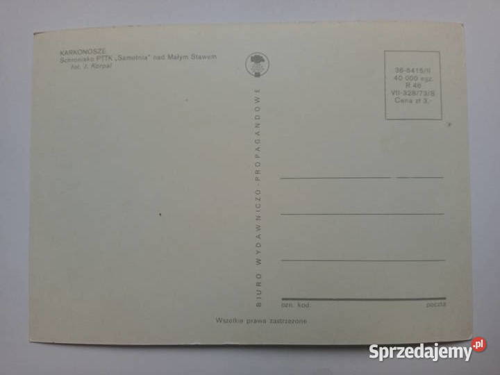 Pocztówka Karkonosze 1973r PRLu NOWA śląskie Dąbrowa Górnicza