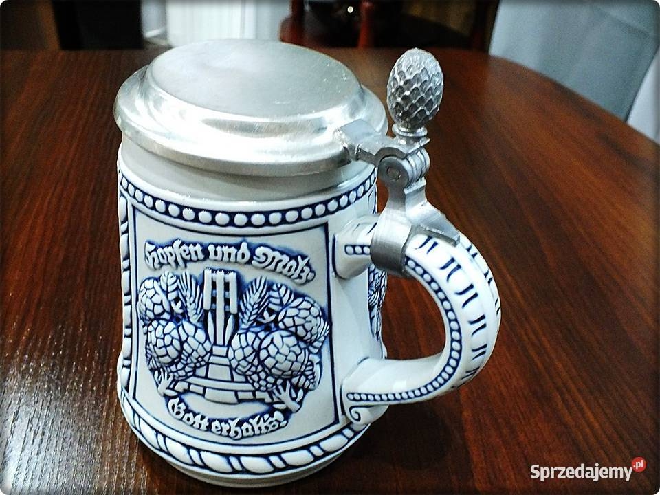 Kufel niemiecki Hopfen und Malz z cynową