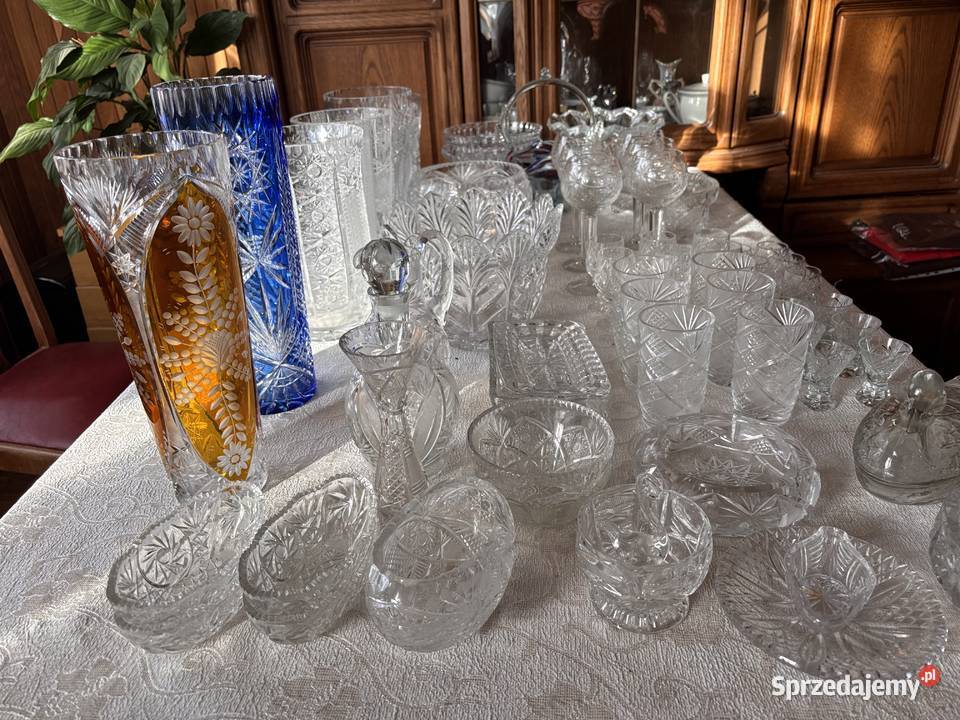 PRL kryształy babci małe i duże Porcelana i szkło podlaskie Kosianka-Boruty