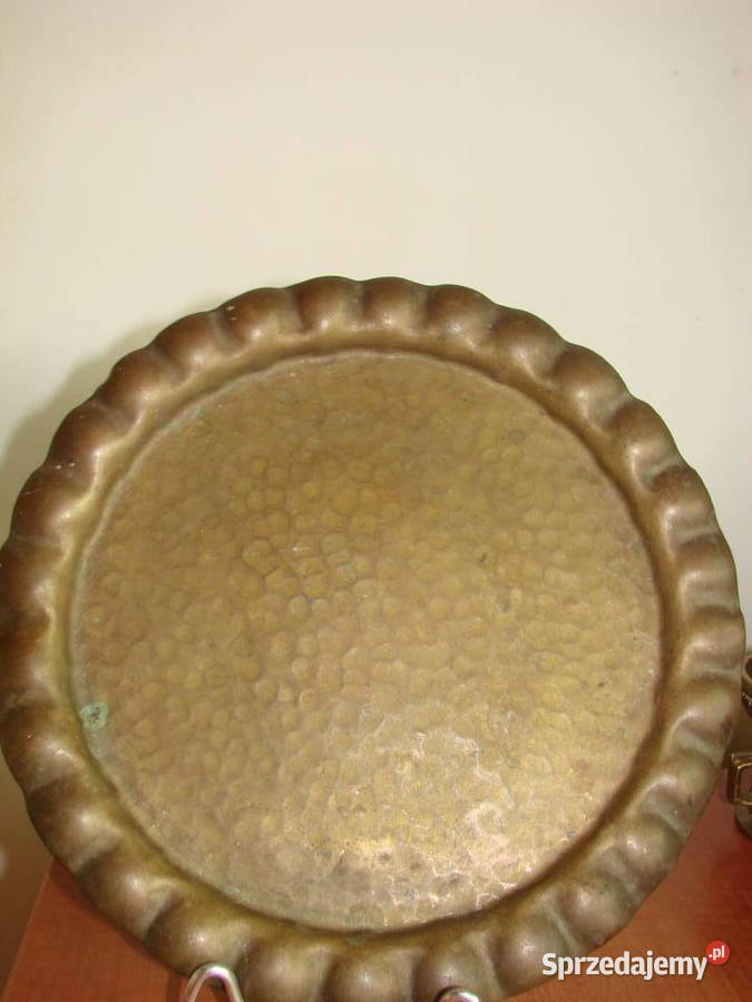 mosiężna taca sygnowana Pruszcz Gdański