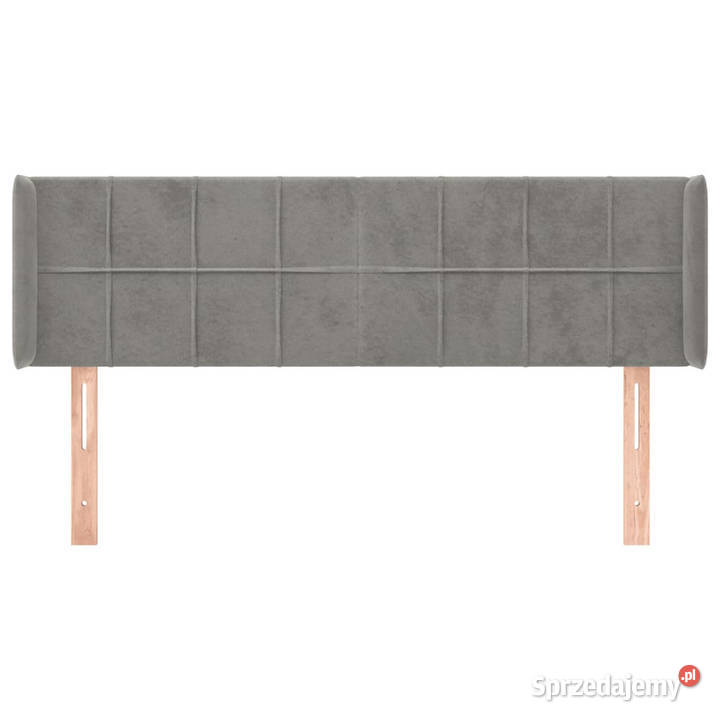 Zagłówek uszak jasnoszary 147x16x7888 aksamit