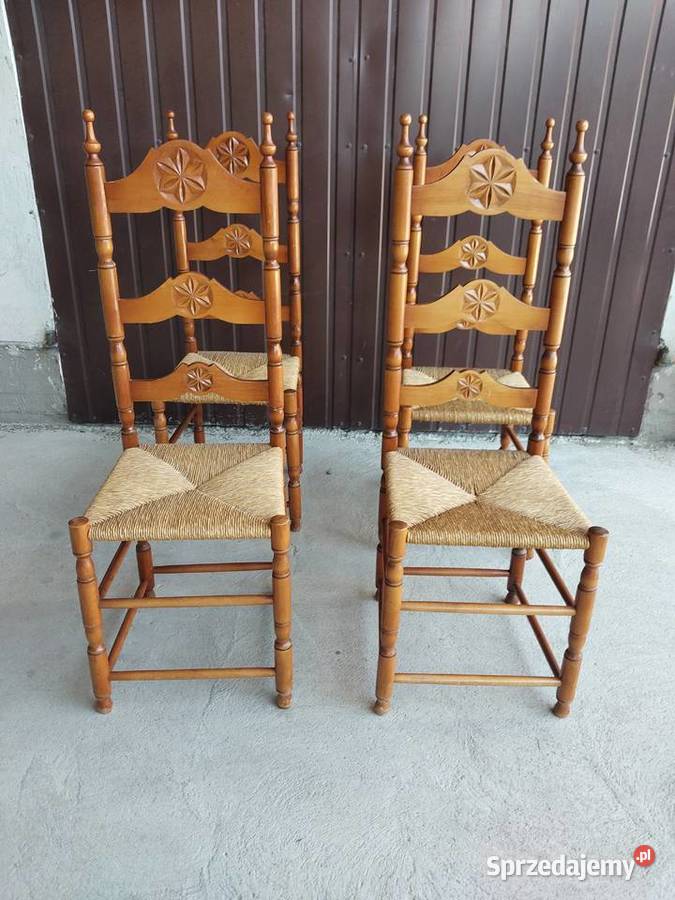 stylowe krzesła 4 sztuki siedzisko trawa morska /