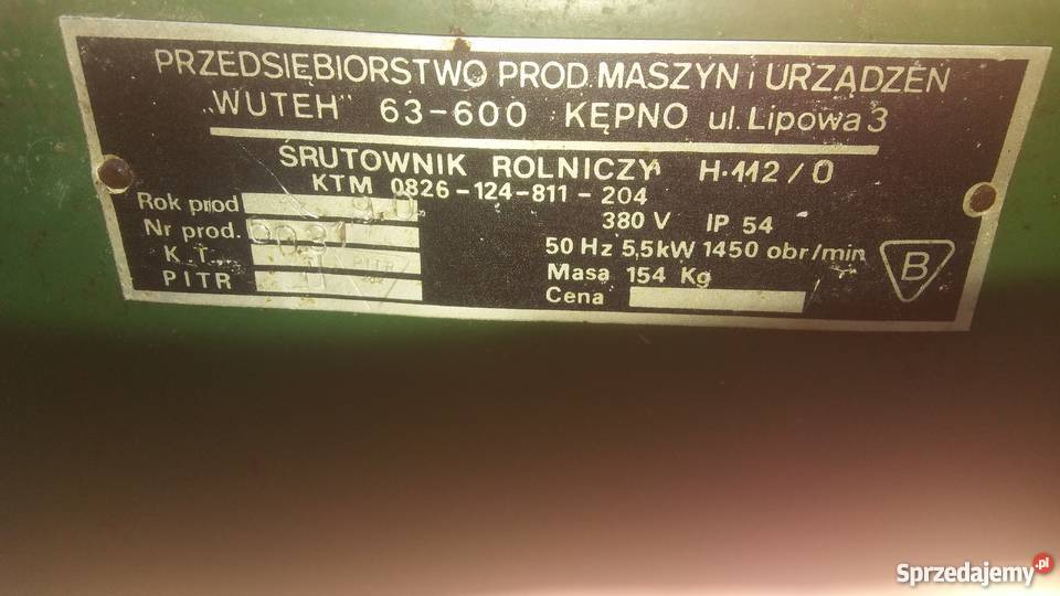 Sprzedam srutownik 55 kW nieuszkodzony