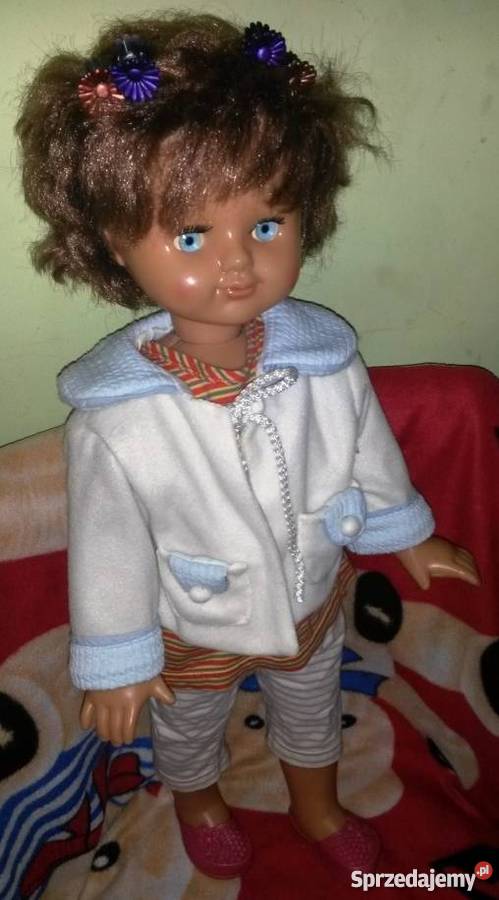 Duża stara lalka ZSRR chodzącaPRL Ziębice