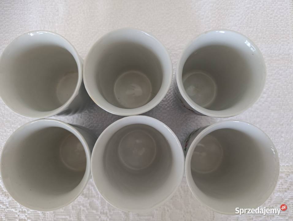 Nieużywane 6 kubków z kwiatami Chodzież PRL Kielce sprzedam