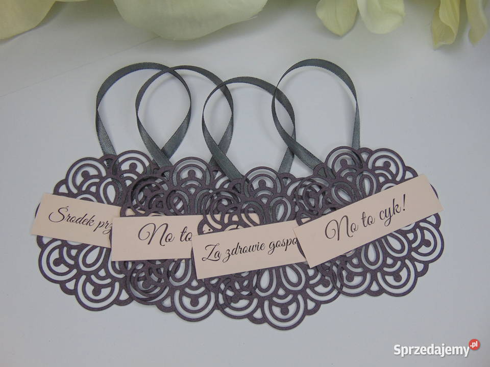 Szare różowe gołębie zawieszki ażurowe na wódkę Katowice sprzedam