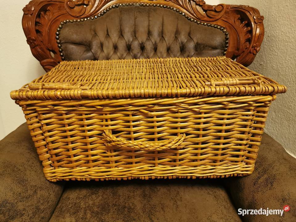 Kosz skrzynka Ratan wiklina ładny stylowy Wyposażenie wnętrz