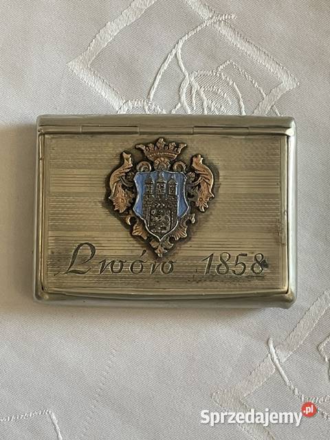 Tabakiera z herbem Lwowa 1858 r Kraków