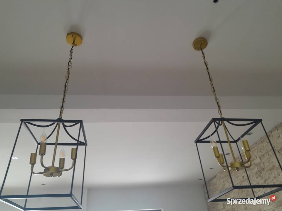 Żyrandole rustykalne złoto