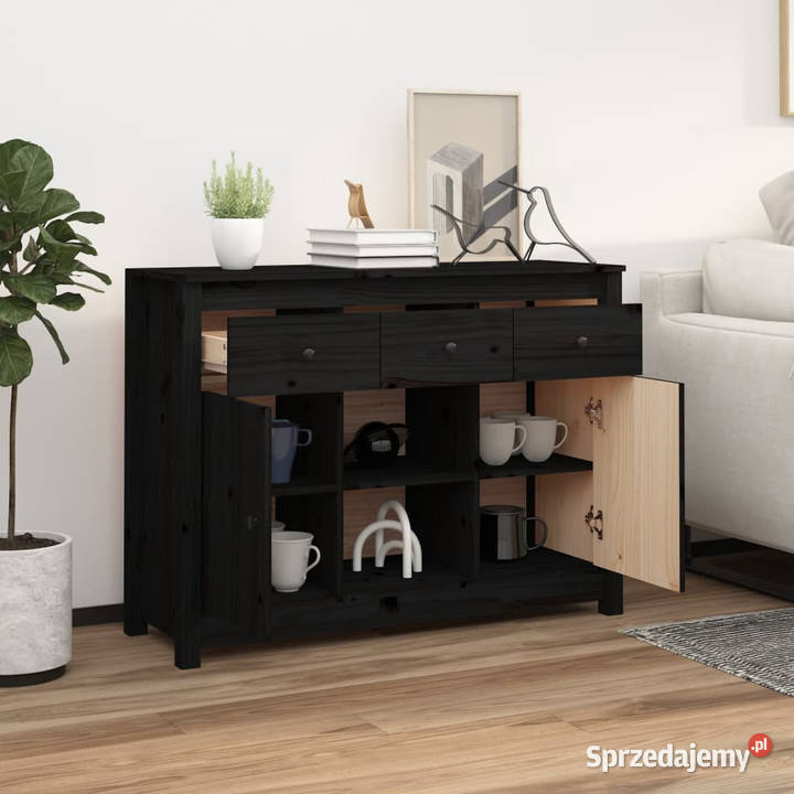 Szafka czarna 100x35x745 lite drewno sosnowe mazowieckie Warszawa