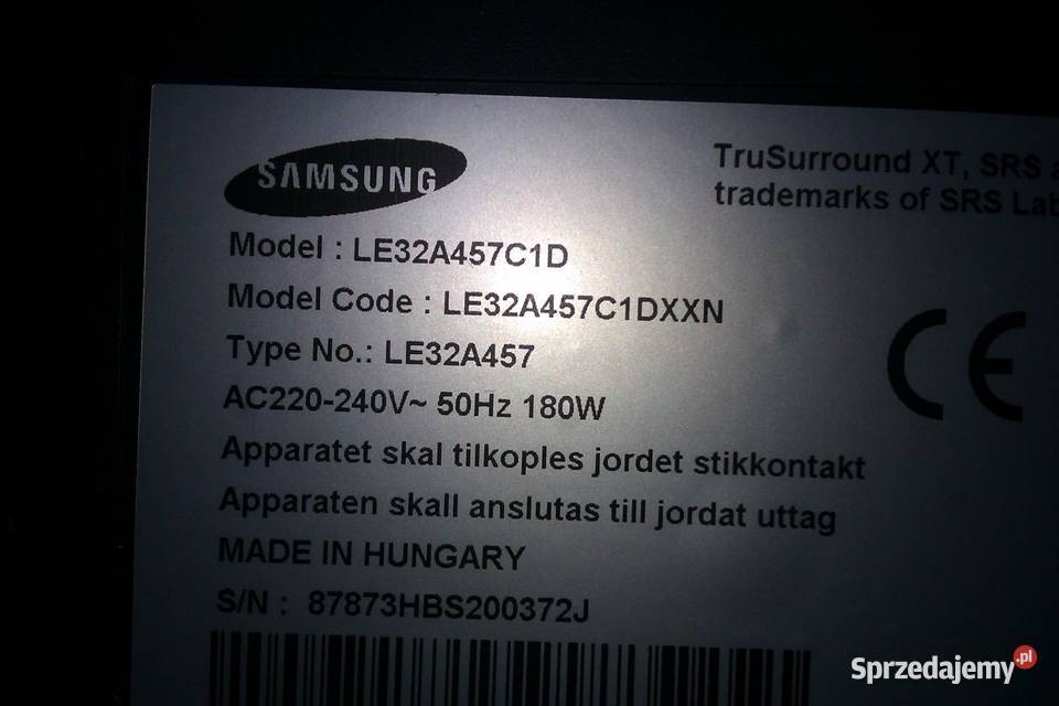 Samsung LE32A457C1D LCD HD Ready Elektronika sprzedam