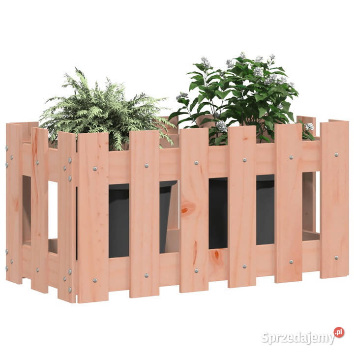 Donica ogrodowa z płotkiem 60x30x30 lite drewno mazowieckie Warszawa