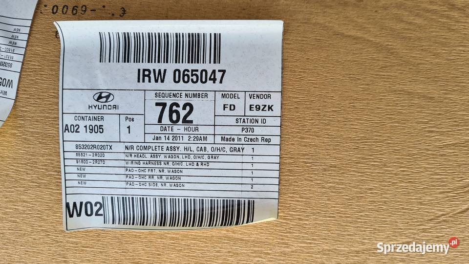 Hyundai I30 cw 1 Lift kombi podsufitka tapicerka Legnica