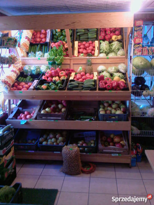 Regał sklepowy drewniany na owoce warzywa Wrocław