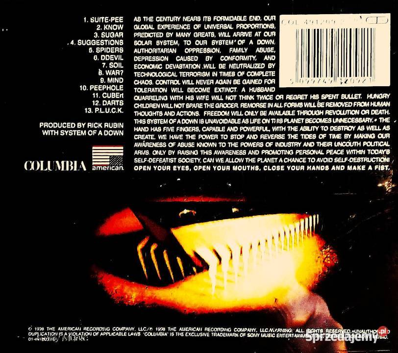 CD Nowy Album CD SYSTEM Of A DOWN System Of A Warszawa