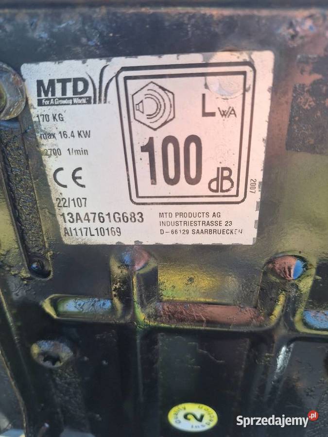 traktorek kosiarka MTD 18 koni wyrzut boczny