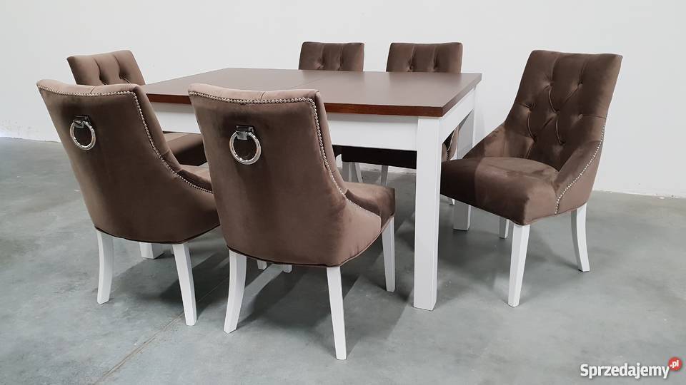 Pikowane hampton glamour krzesło z kołatką Stoły, krzesła, biurka Bydgoszcz