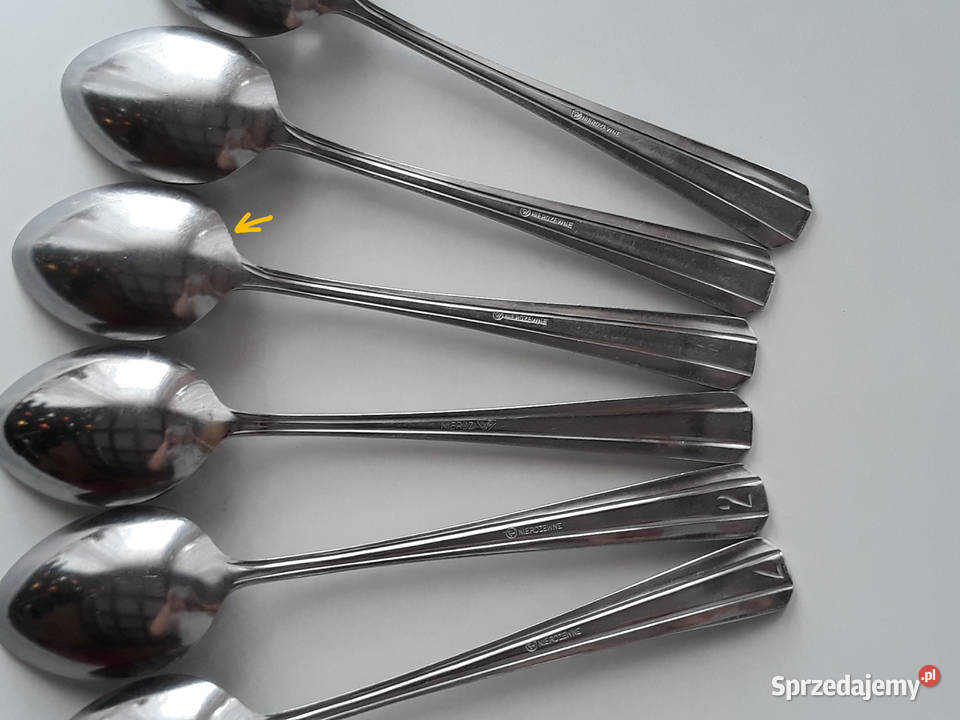 Duże łyżki obiadowe 1 SATURN sztućce PRL Sztućce śląskie Dąbrowa Górnicza