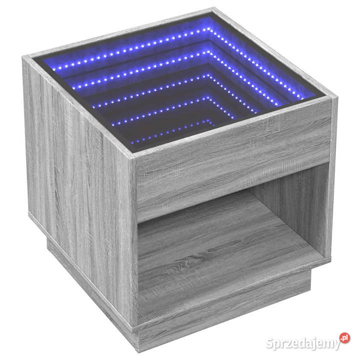 Stolik kawowy z LED Infinity szary dąb sonoma