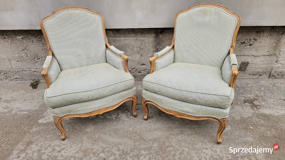 Fotele ludwikowskie 2 elegancki komplet drewno Wałbrzych