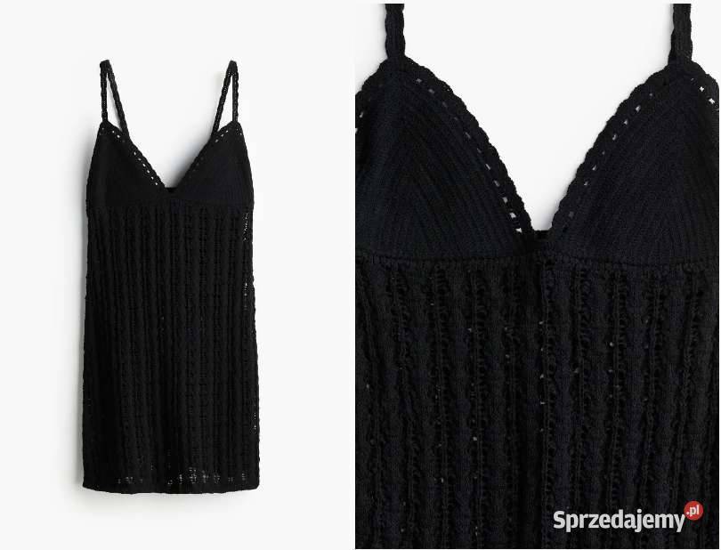 czarna sukienka o wyglądzie szydełkowej robótki Rozmiar 34(XS) kujawsko-pomorskie Toruń