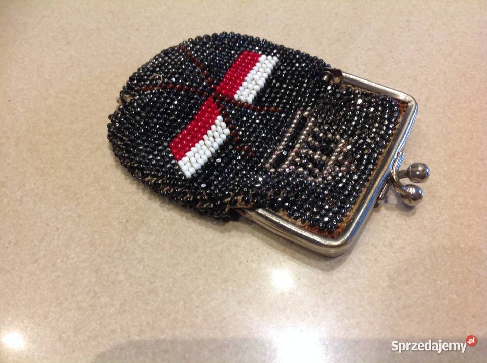 Stary Portfelik Bilonówka z Koralików Polska Nowa Sól