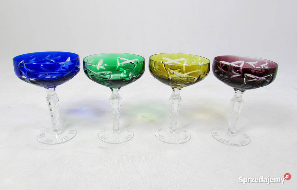 Komplet kieliszków Huta Józefina Polska lata 30 Zielona Góra