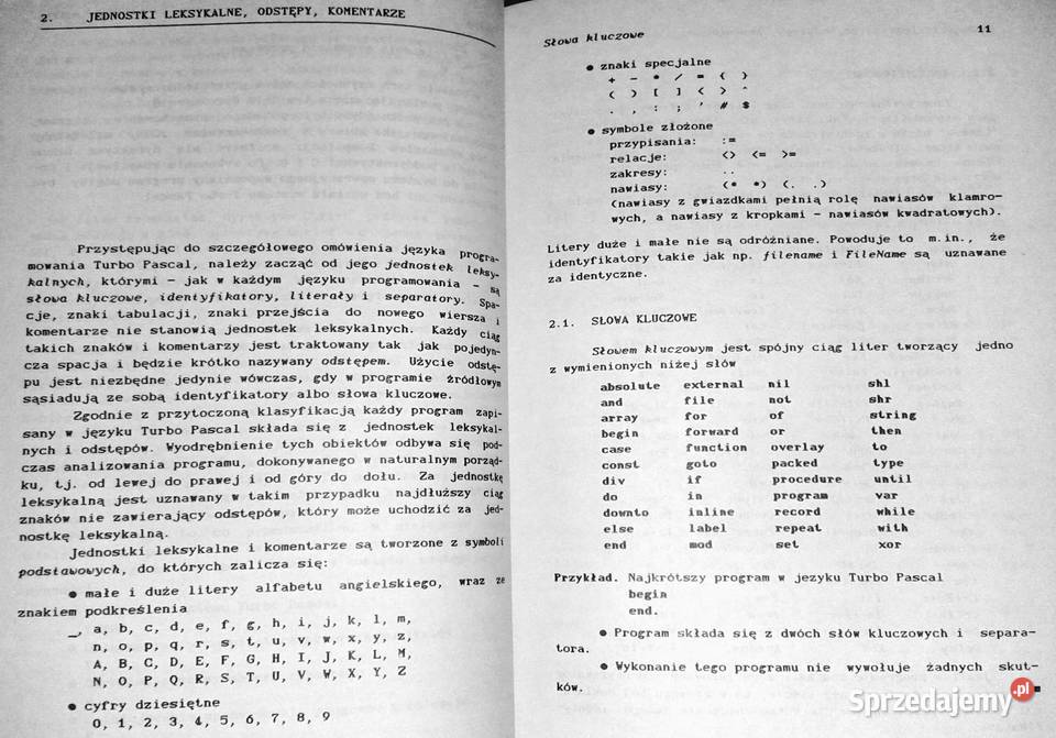 Turbo Pascal wersja 30 Mikrokomputery Jan Chełm sprzedam