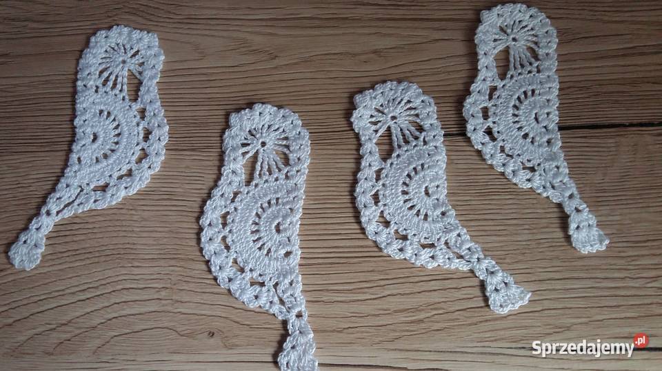 Ozdoby choinkowe na szydełku aniołki dzwonki