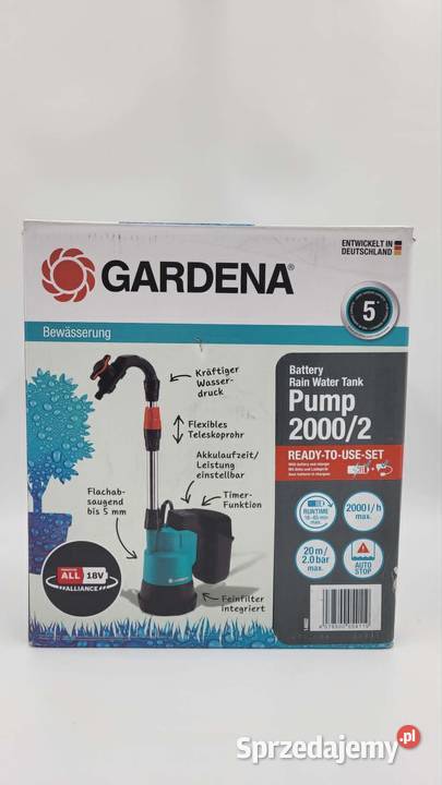 Gardena 14602 pompa do wody 2000lh do deszczówki Dom i Ogród Ząbki