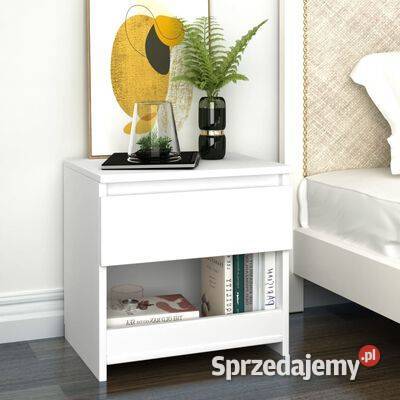 Szafki nocne 2 białe 40x30x39 materiał Warszawa