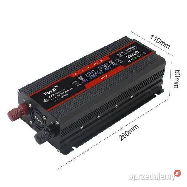 Przetwornica inwerter Foval 2600w 12v na 230 Szczekociny