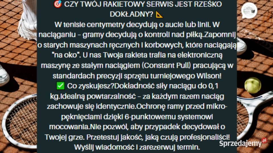 Naciąganie Rakiet do Tenisa Ziemnego Wymiana Kraków