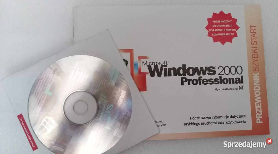 Windows 2000 SP2 płyta książeczka kujawsko-pomorskie Bydgoszcz