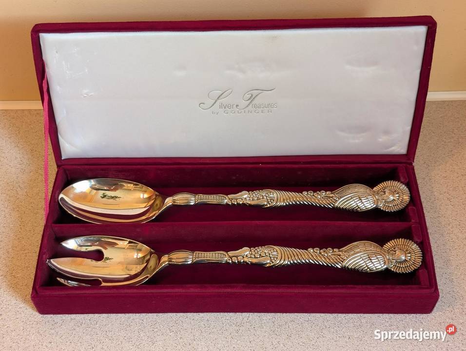 Zestaw łyżek do serwowania platerowany srebrem