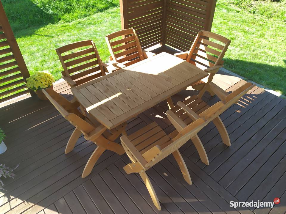 Meble ogrodowe drewniane składane typ X Kalety