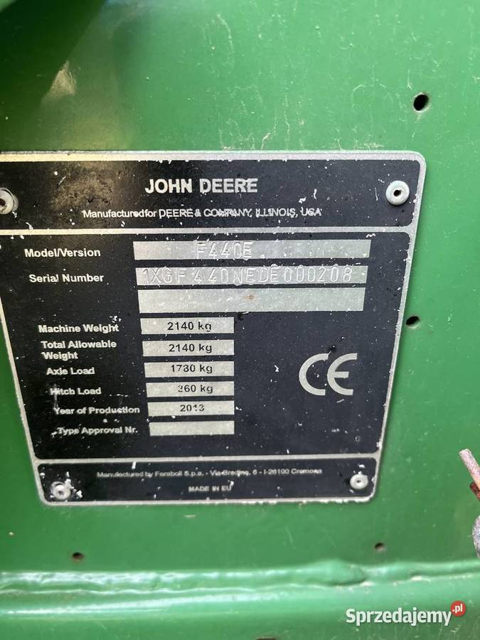 Presa John deere 2013 nieuszkodzony Radzyń Chełmiński