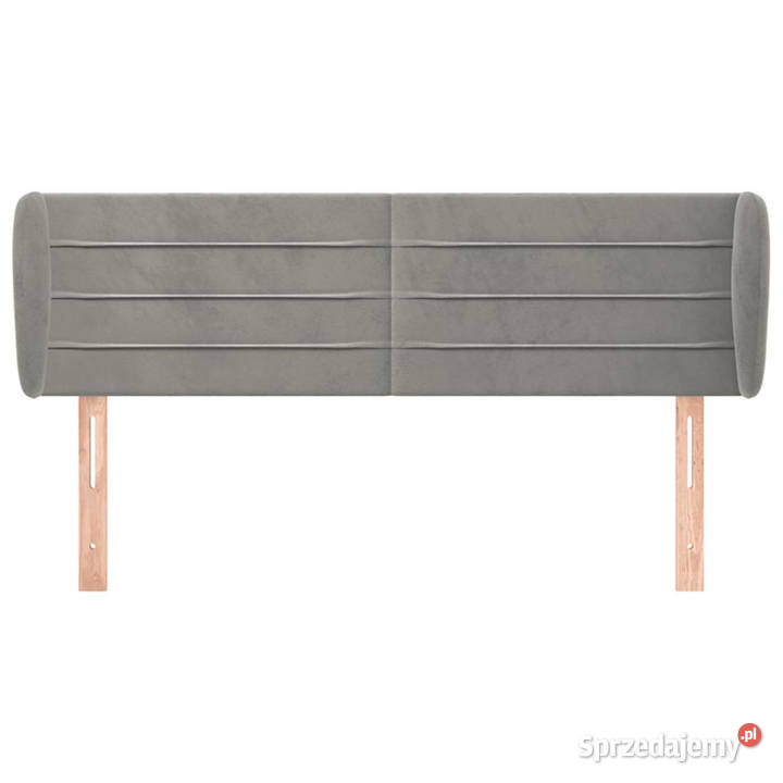 Zagłówek uszak jasnoszary 147x23x7888 aksamitny Warszawa