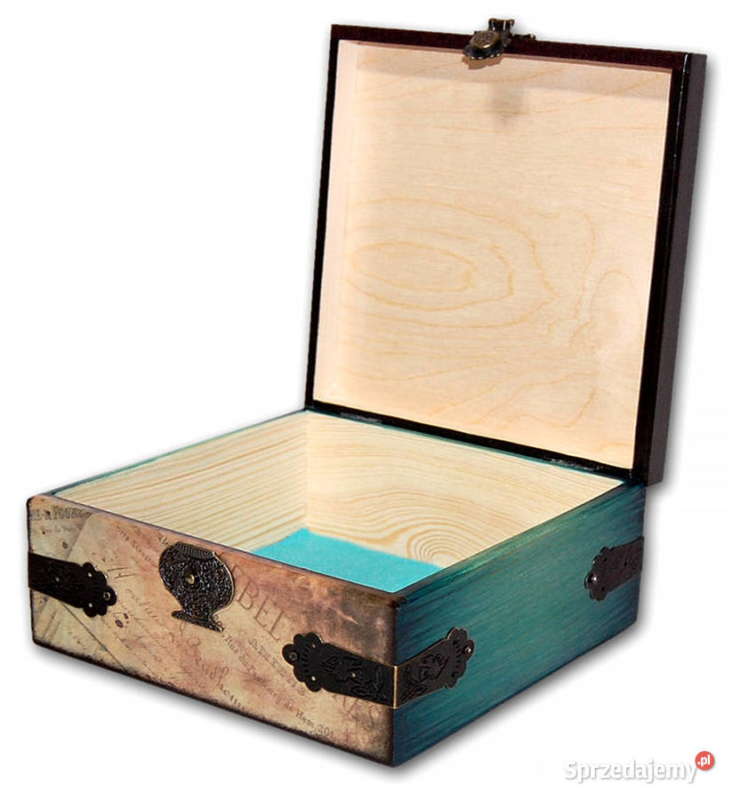 SZKATUŁKA drewniane pudełko GIRL BLUE ROSE 20x20 wielokolorowy Bydgoszcz