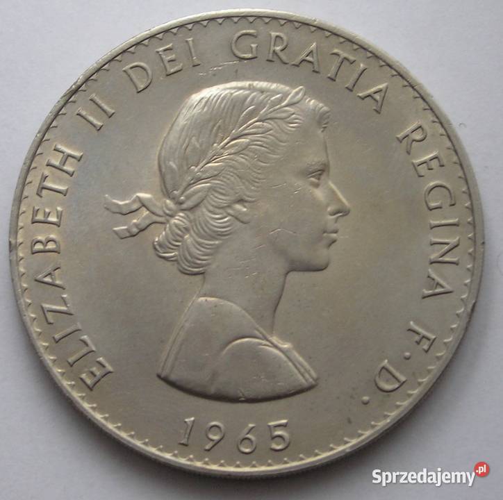 Wielka Brytania 1 korona 1965 Churchill ER II Łódź