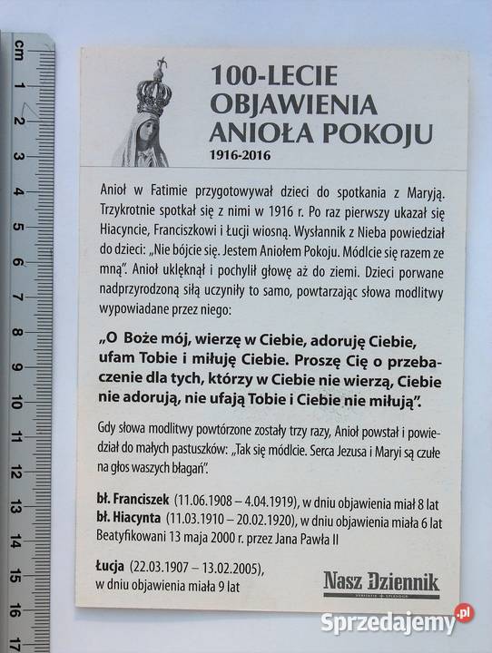 Dzieci Łucja Franciszek Hiacynta Fatima obrazek Lublin