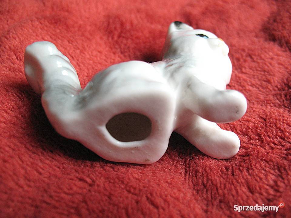 Kot szary uroczy kotek porcelana 4 x 5 x 2