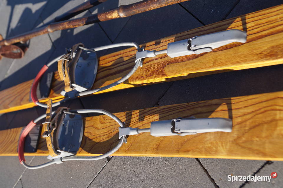 Stare narty jesionowe 150 kijki w komplecie Pruchnik