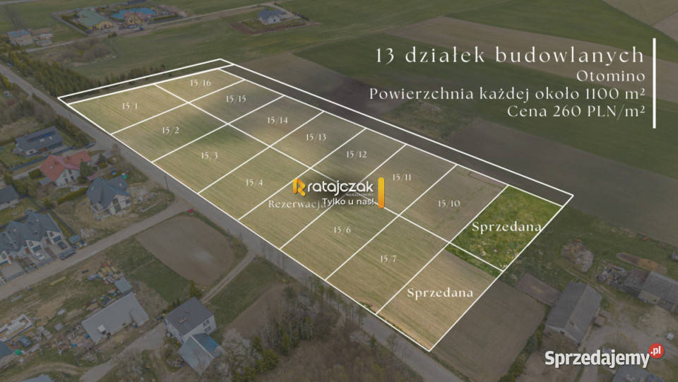 Działka Otomino Górna 1100m2 260zł/m2 sprzedam