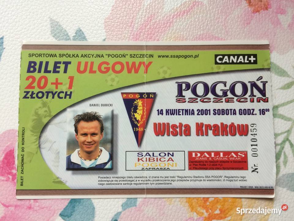 1166 Bilet Pogoni Szczecin 2001 R