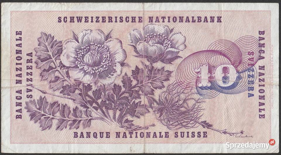 SZWAJCARIA 10 FRANKÓW 1974 KELLER Łódź