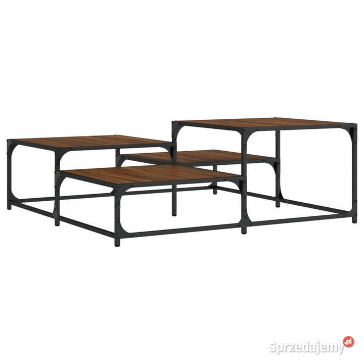 Stolik kawowy brązowy dąb 107x107x40 WM837756 Warszawa sprzedam