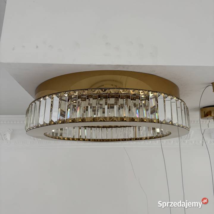 Plafon kryształowy lampa sufitowa glamour złota Warszawa